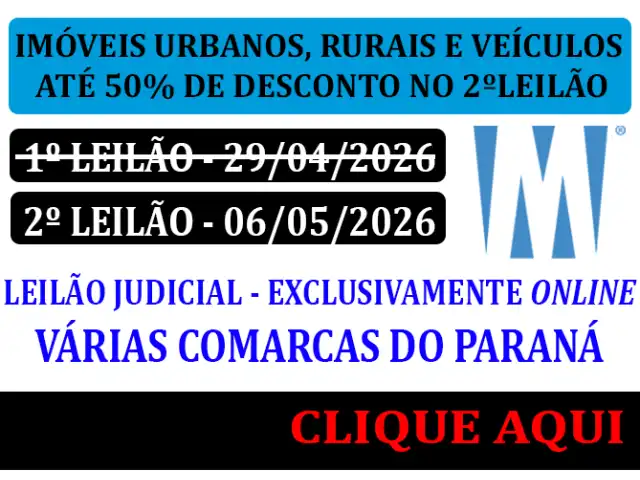 LEILÃO JUDICIAL - TRIBUNAL DE JUSTIÇA DO ESTADO DO PARANA