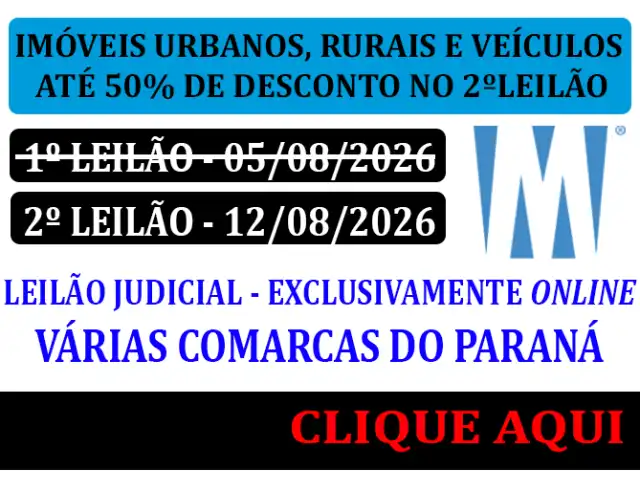 LEILÃO JUDICIAL TRIBUNAL DE JUSTIÇA DO ESTADO DO PARANA