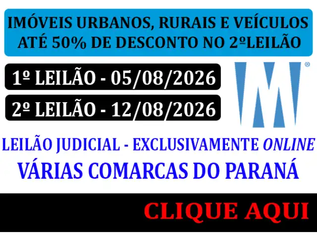LEILÃO JUDICIAL TRIBUNAL DE JUSTIÇA DO ESTADO DO PARANA