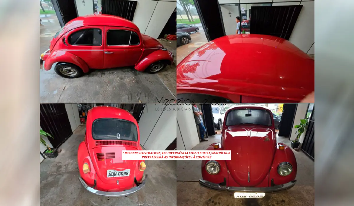 LOTE 003 - FUSCA 1300 - ANO 1976 VERMELHO