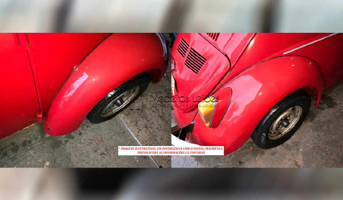 LOTE 003 - FUSCA 1300 - ANO 1976 VERMELHO