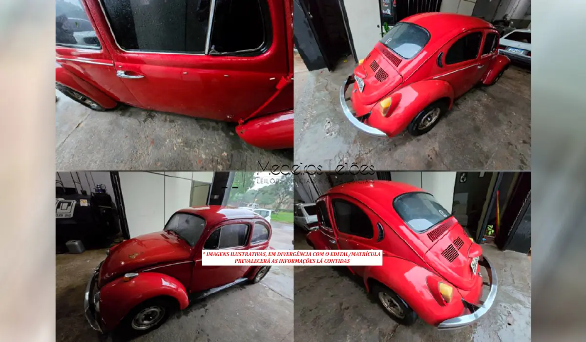 LOTE 003 - FUSCA 1300 - ANO 1976 VERMELHO