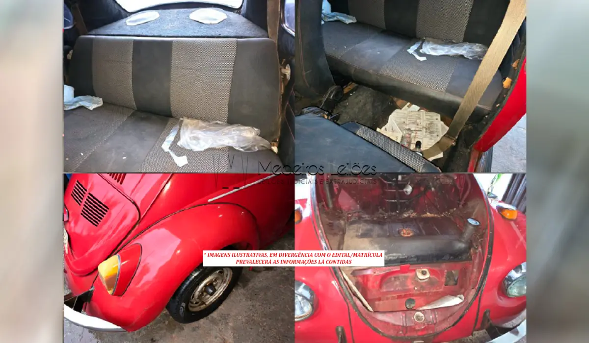 LOTE 003 - FUSCA 1300 - ANO 1976 VERMELHO